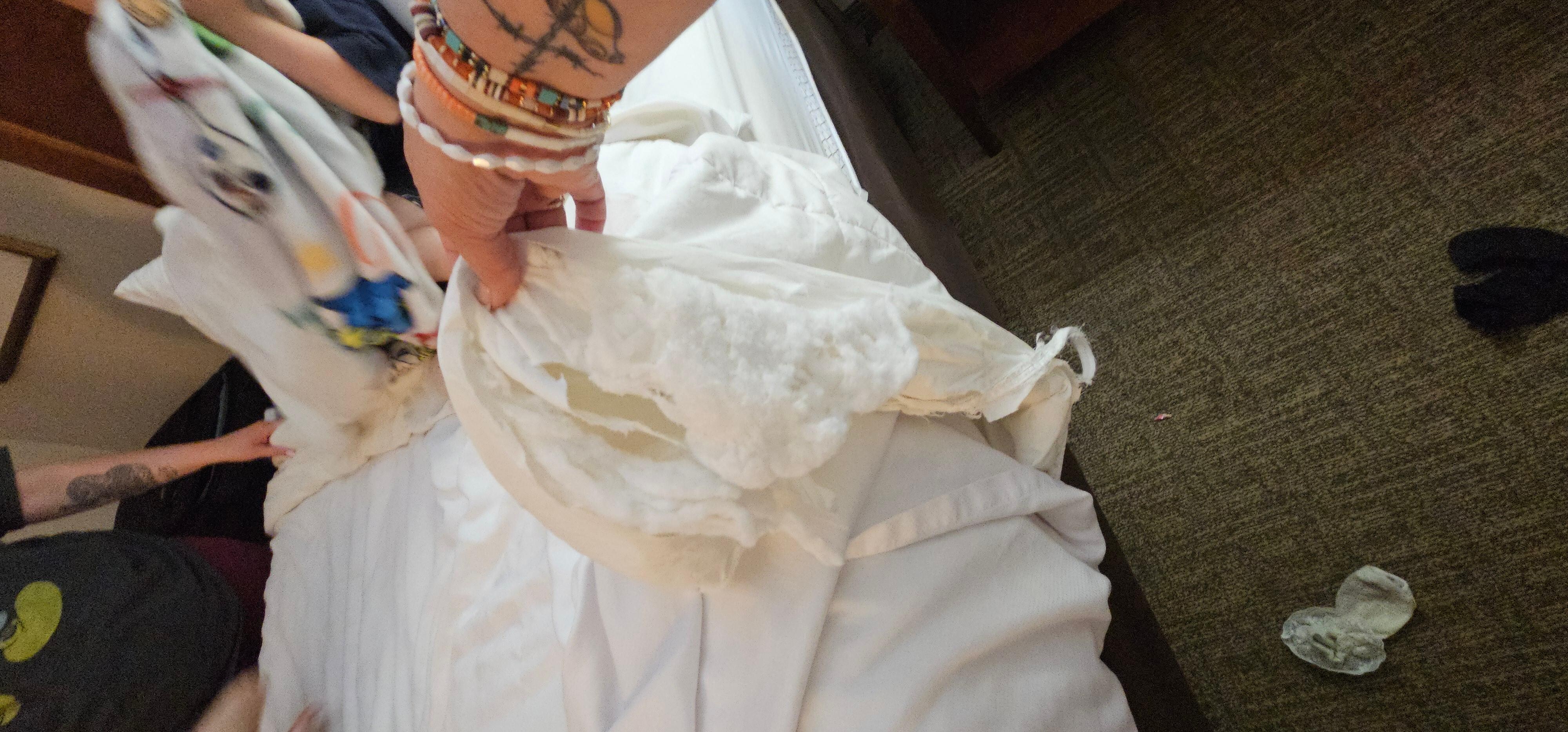 Torn bedding