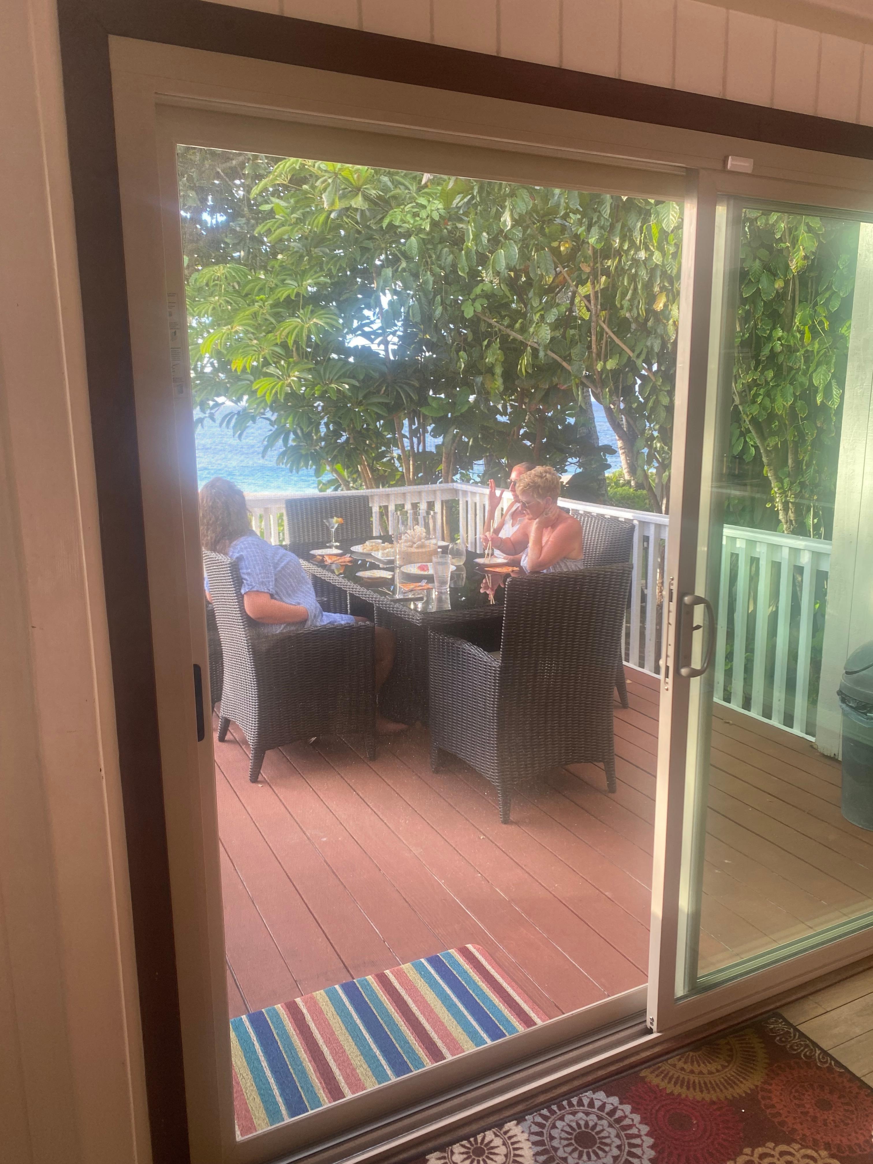 Ocean side dining at the house.