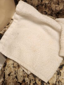 These towels looked brown and yellow! Disgusting
