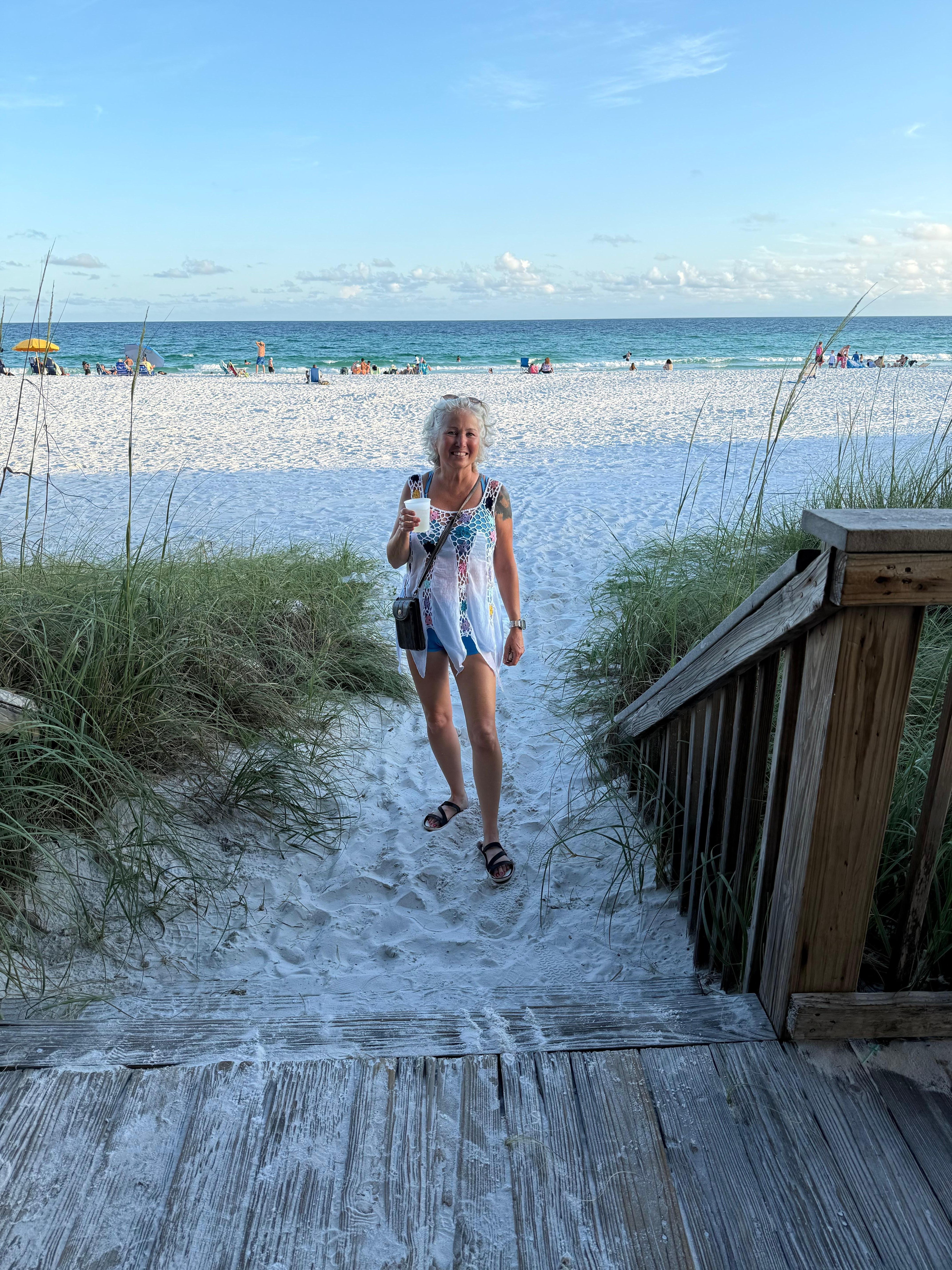 The beach at the private entrance just steps from the condo