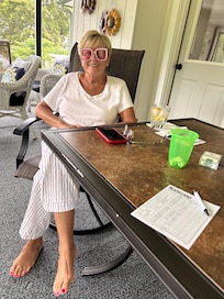 Fun on the screened in porch