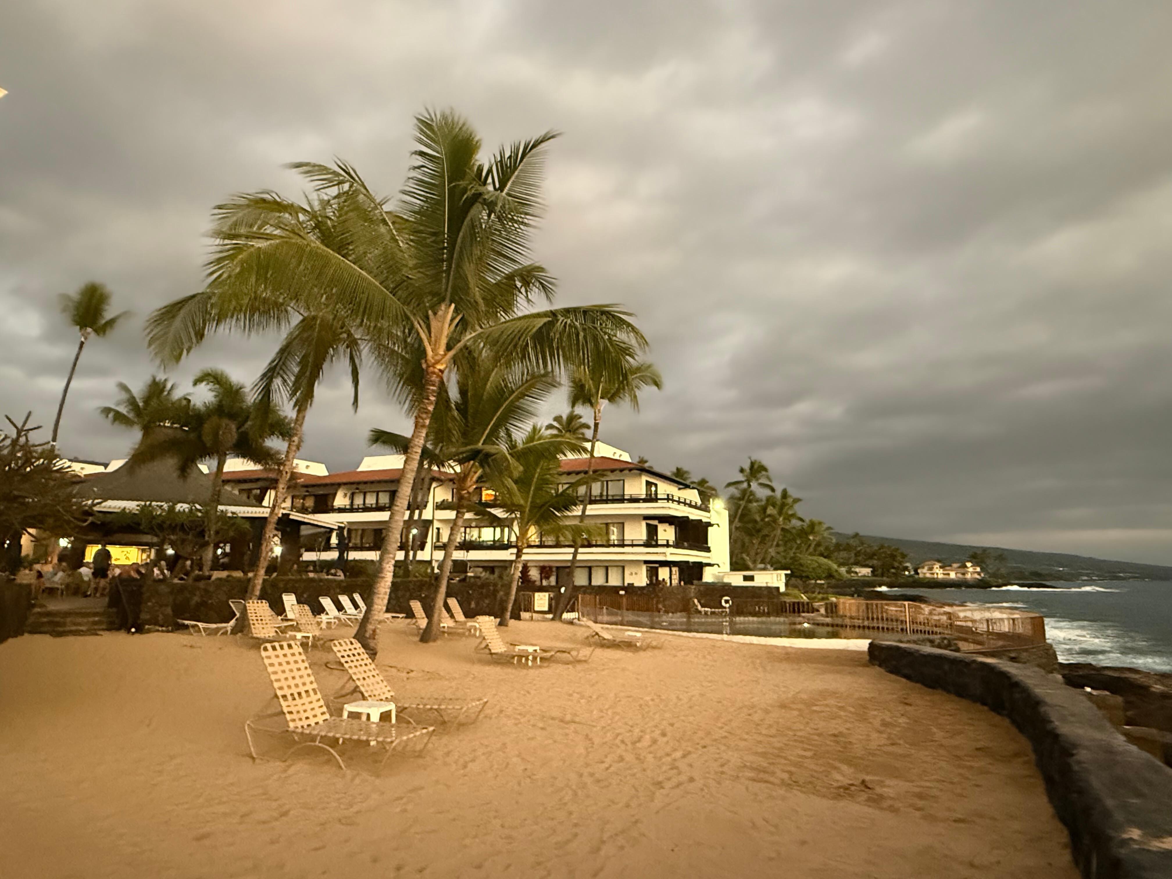 Sandy beach and seawall