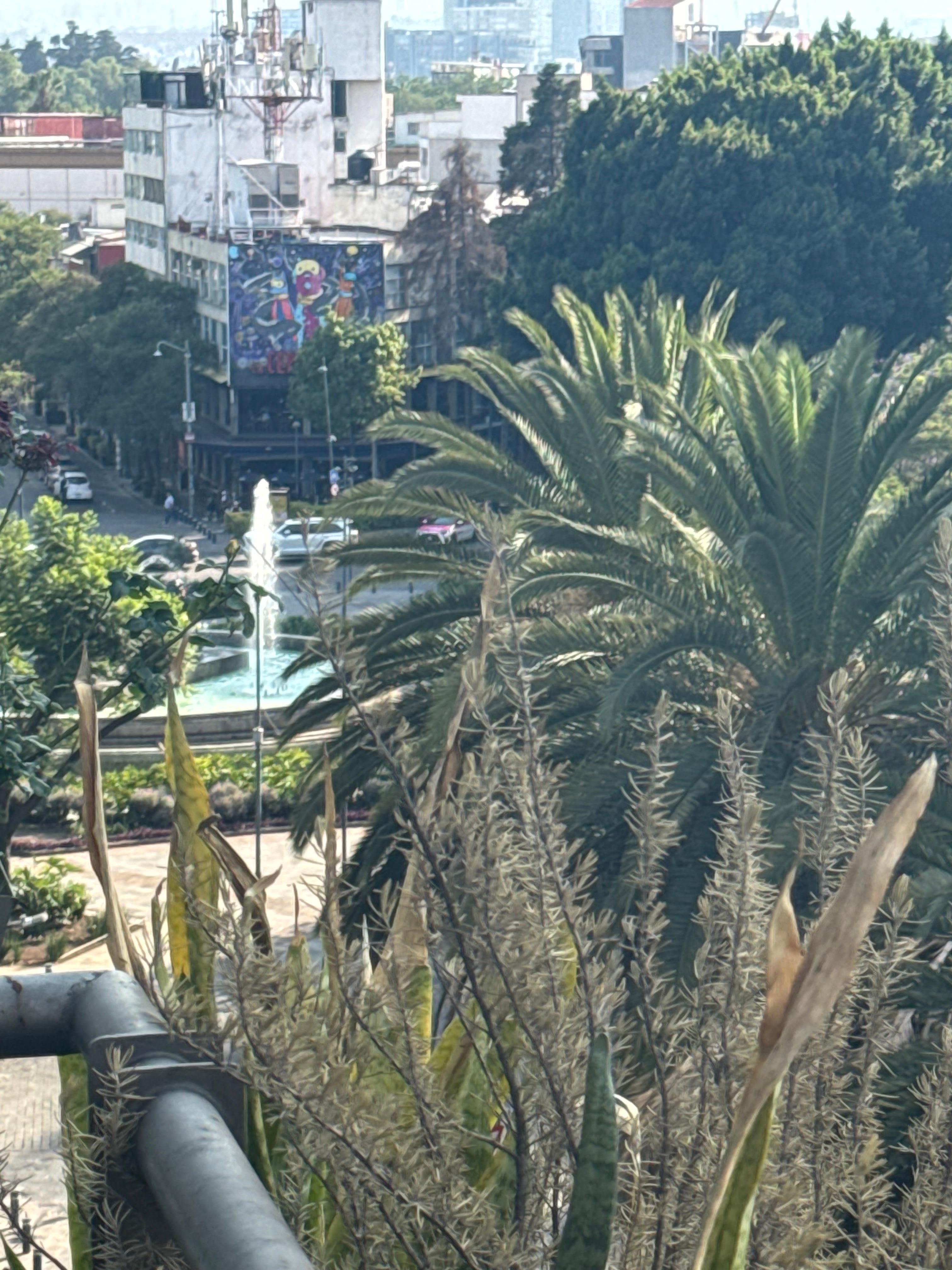 You can see the fountain from the balcony if you look to your left