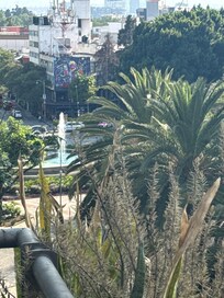 You can see the fountain from the balcony if you look to your left