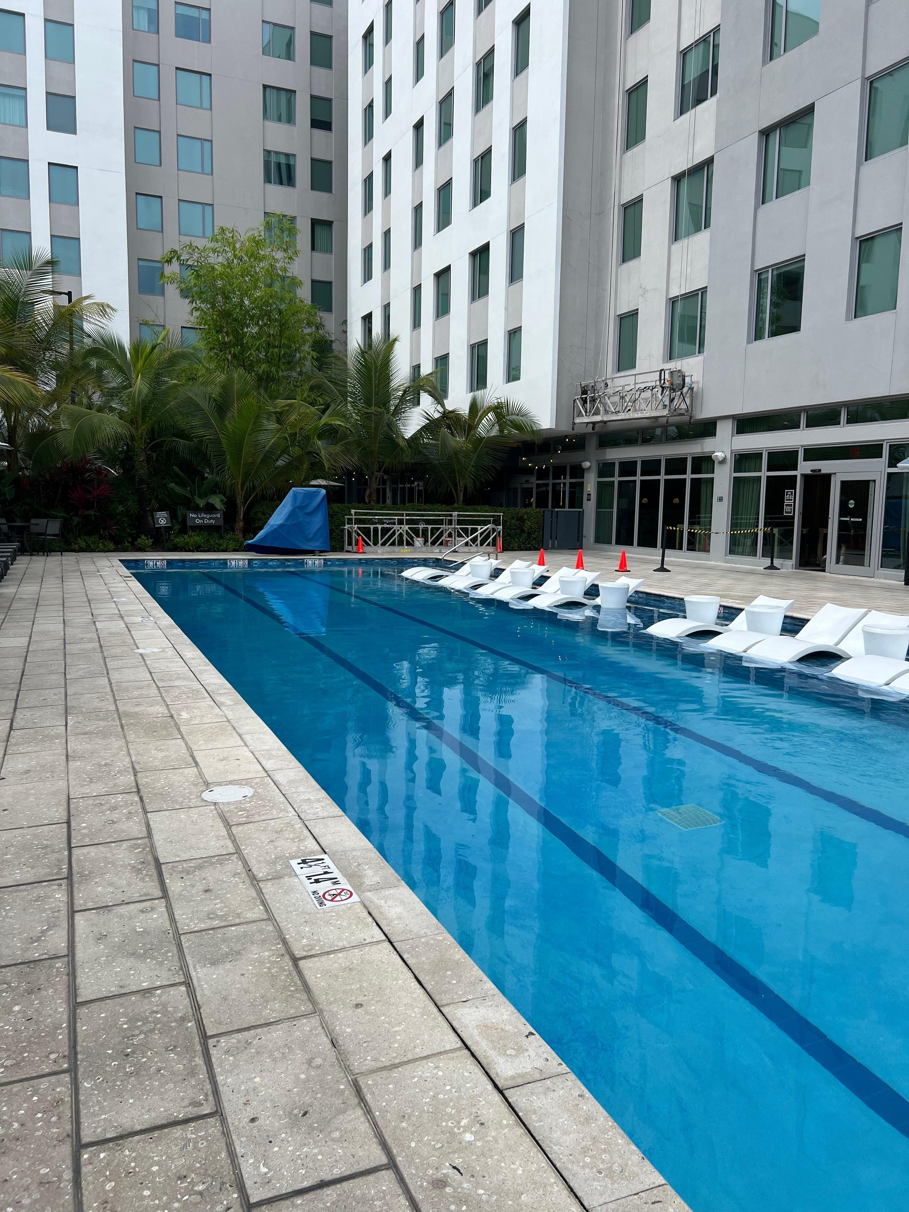 Pool in afternoon.