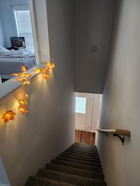 Stairs with fall decorations