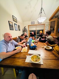 Large family dinner table.