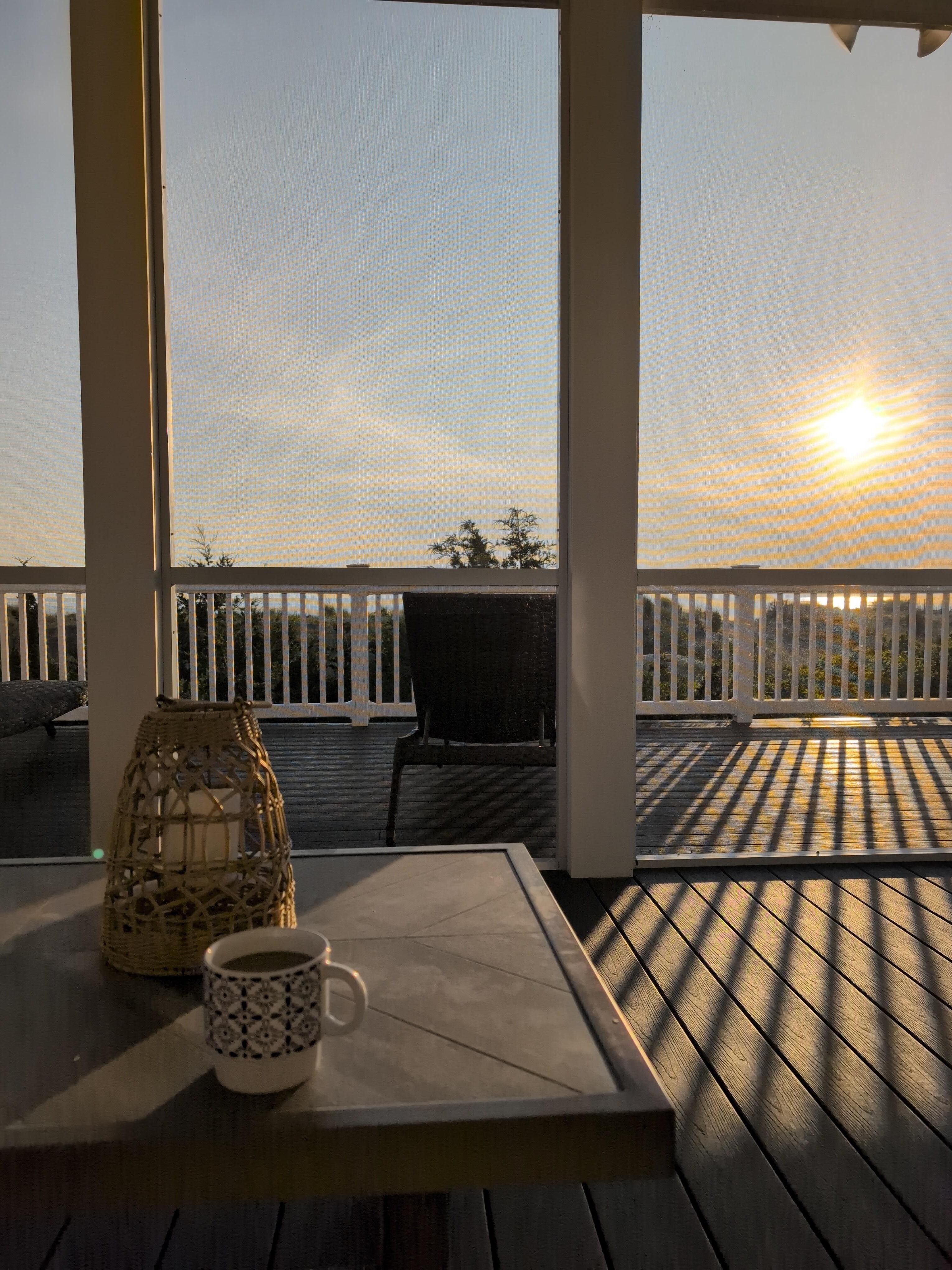 Coffee on the porch 