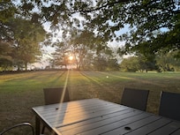 Backyard sunset view