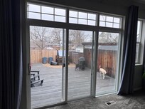 Backyard deck area off the living room.