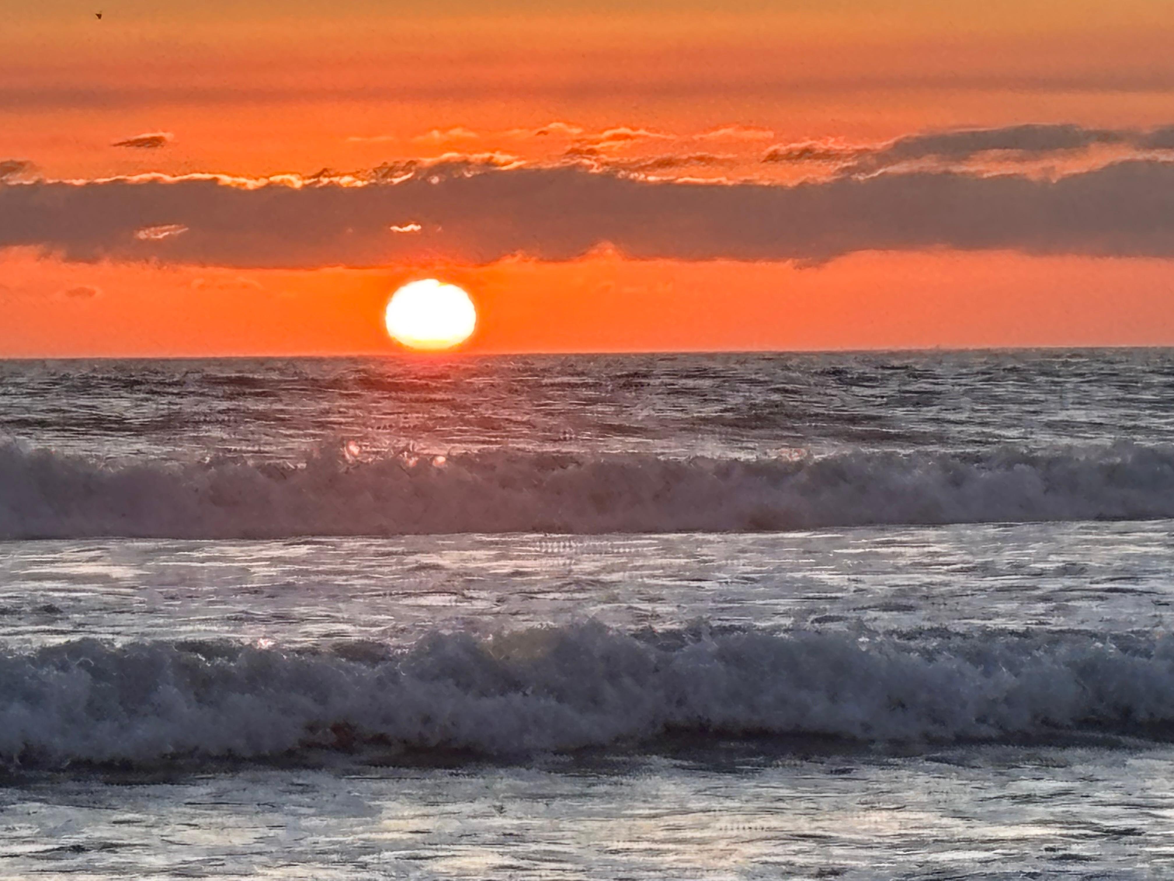 Sunset right down the street