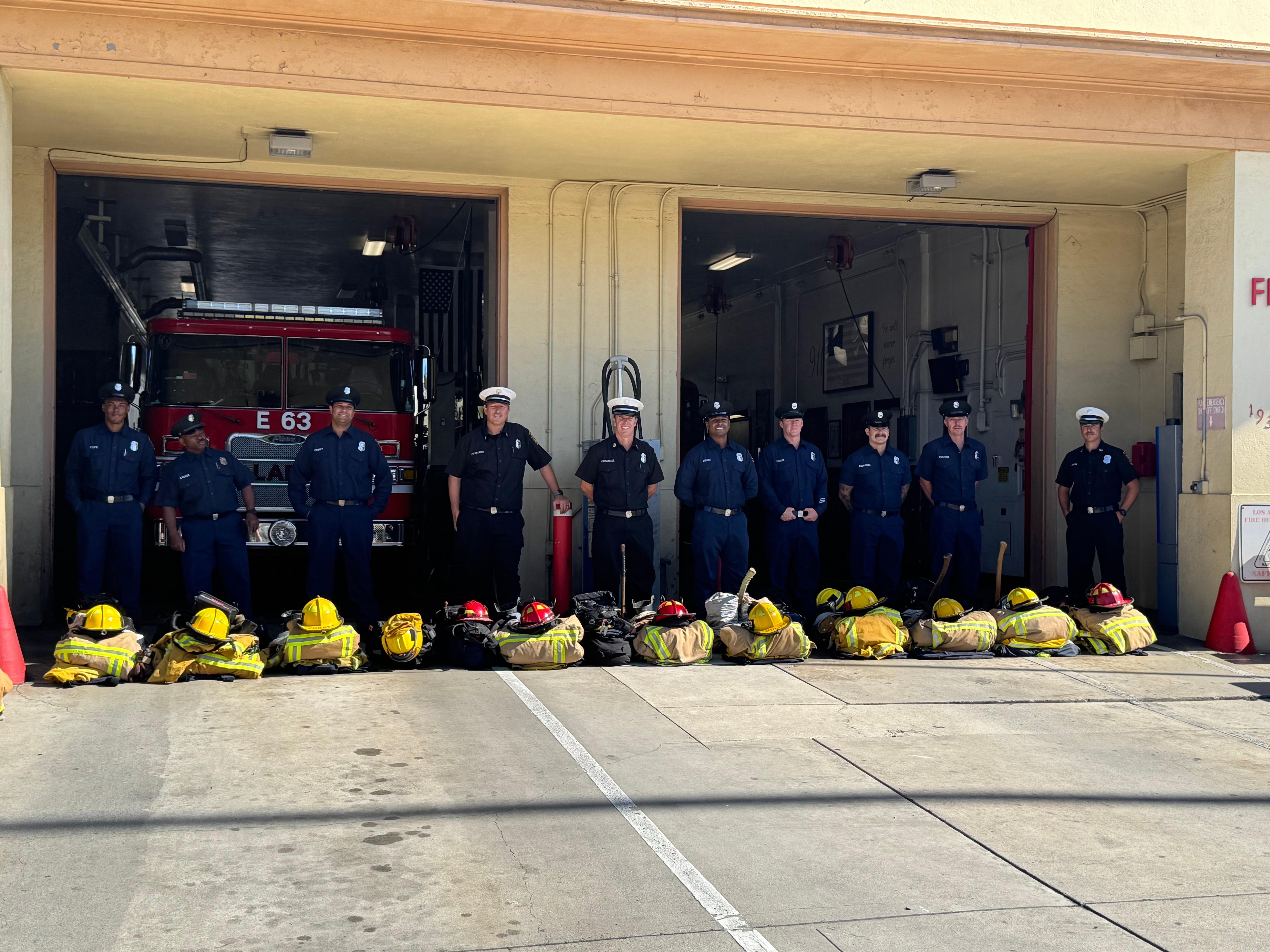 The Venice Fire Dept out for inspection on our bike ride! Looking good fellas!