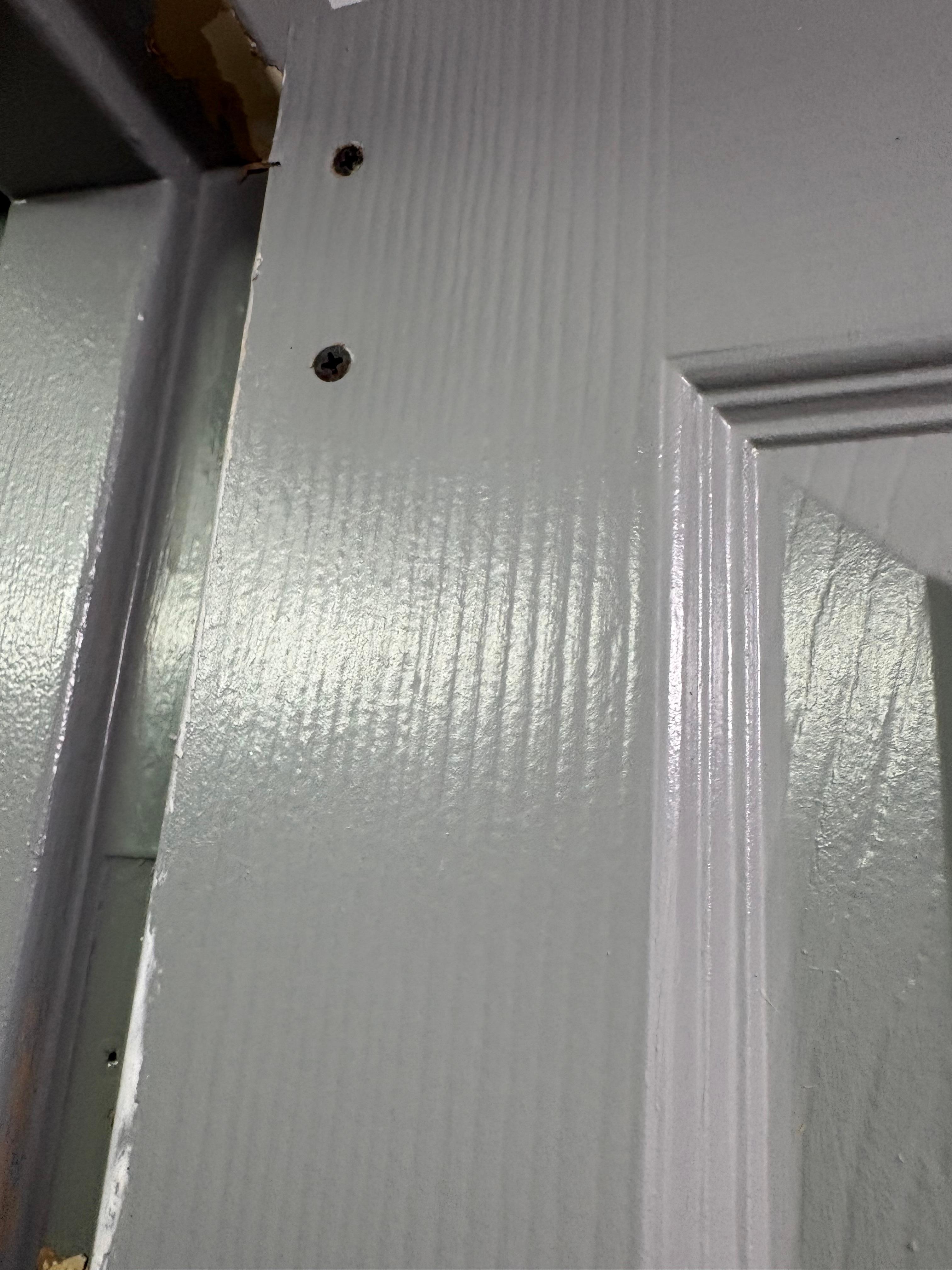 Doors held together with screws 