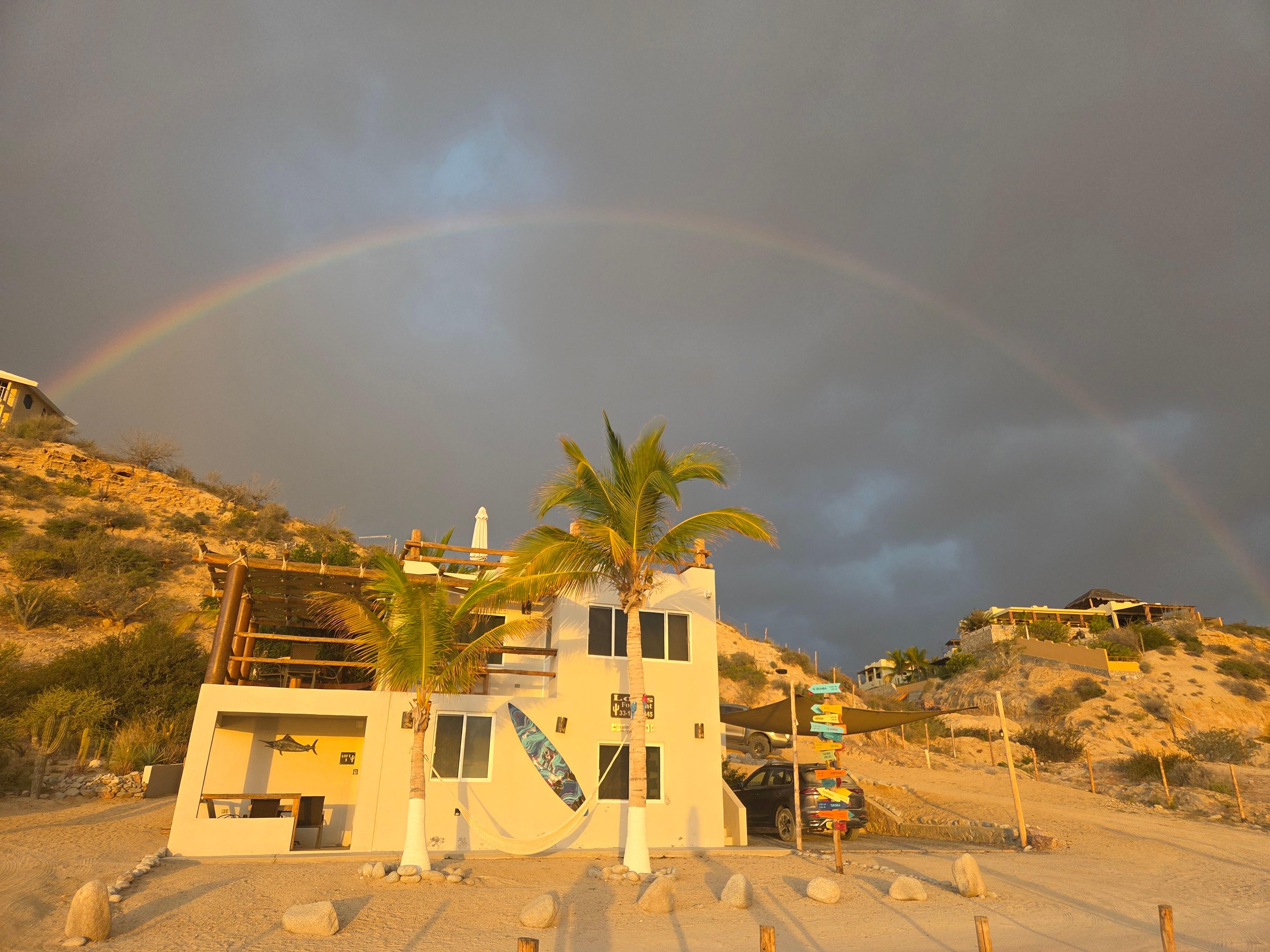 Double rainbow behind the property!