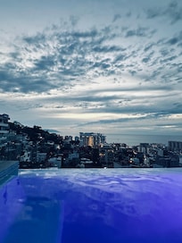 Pool view on a rare cloudy evening.
