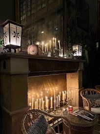 The covered courtyard in the evening!