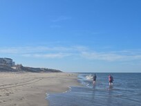 The beach is just steps away from the property and is gorgeous