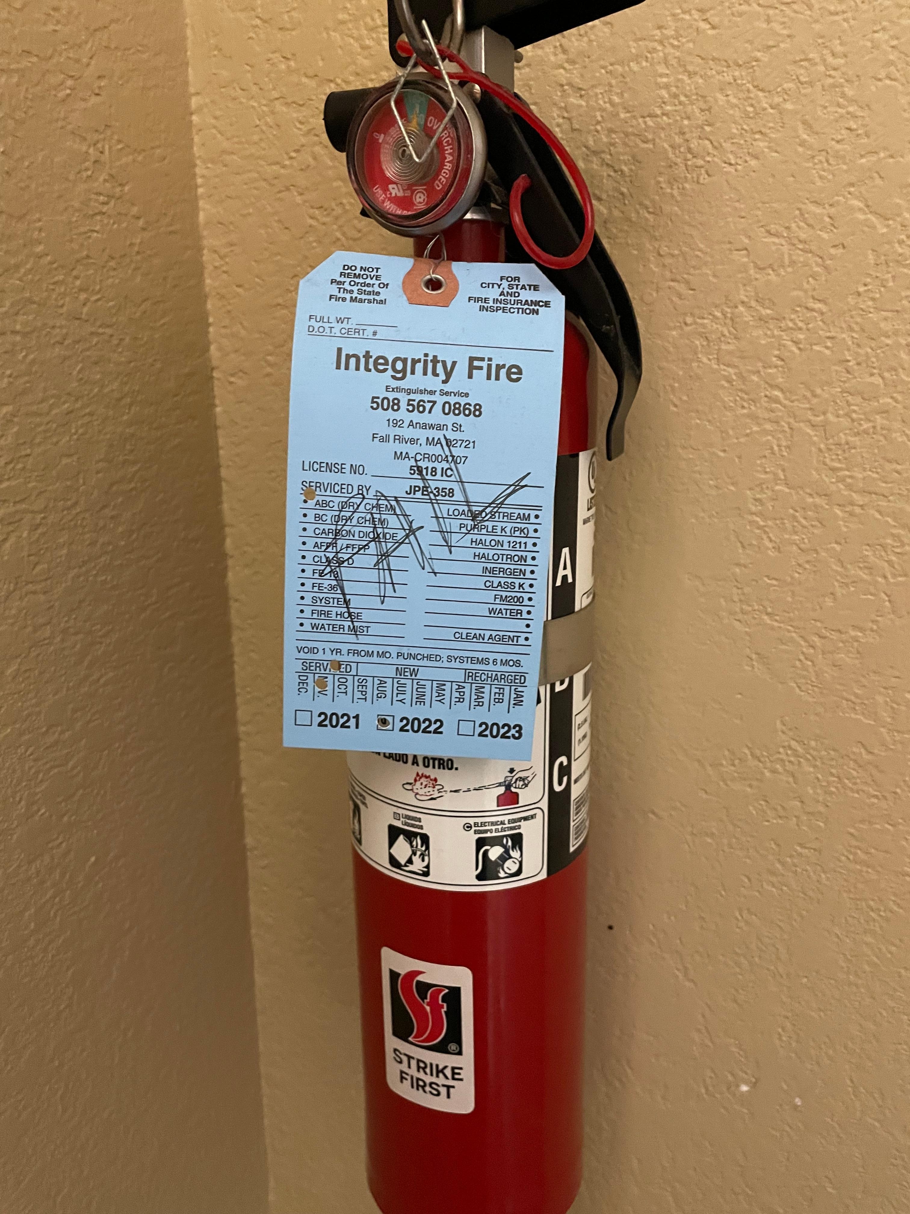 This was the fire extinguisher in my room