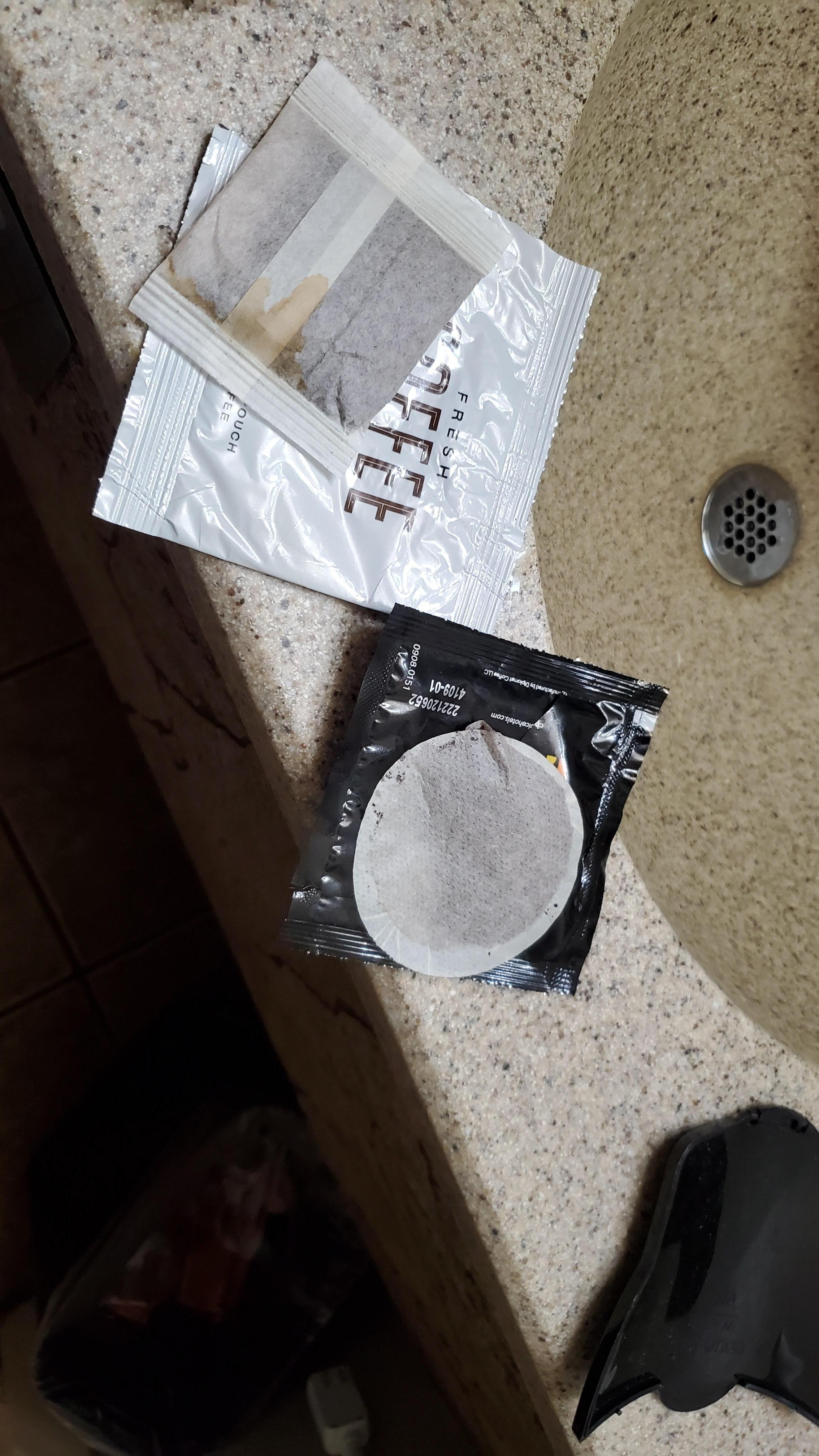 The coffee saturated and opened without use. 