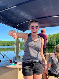 Large mouth bass caught on the lake