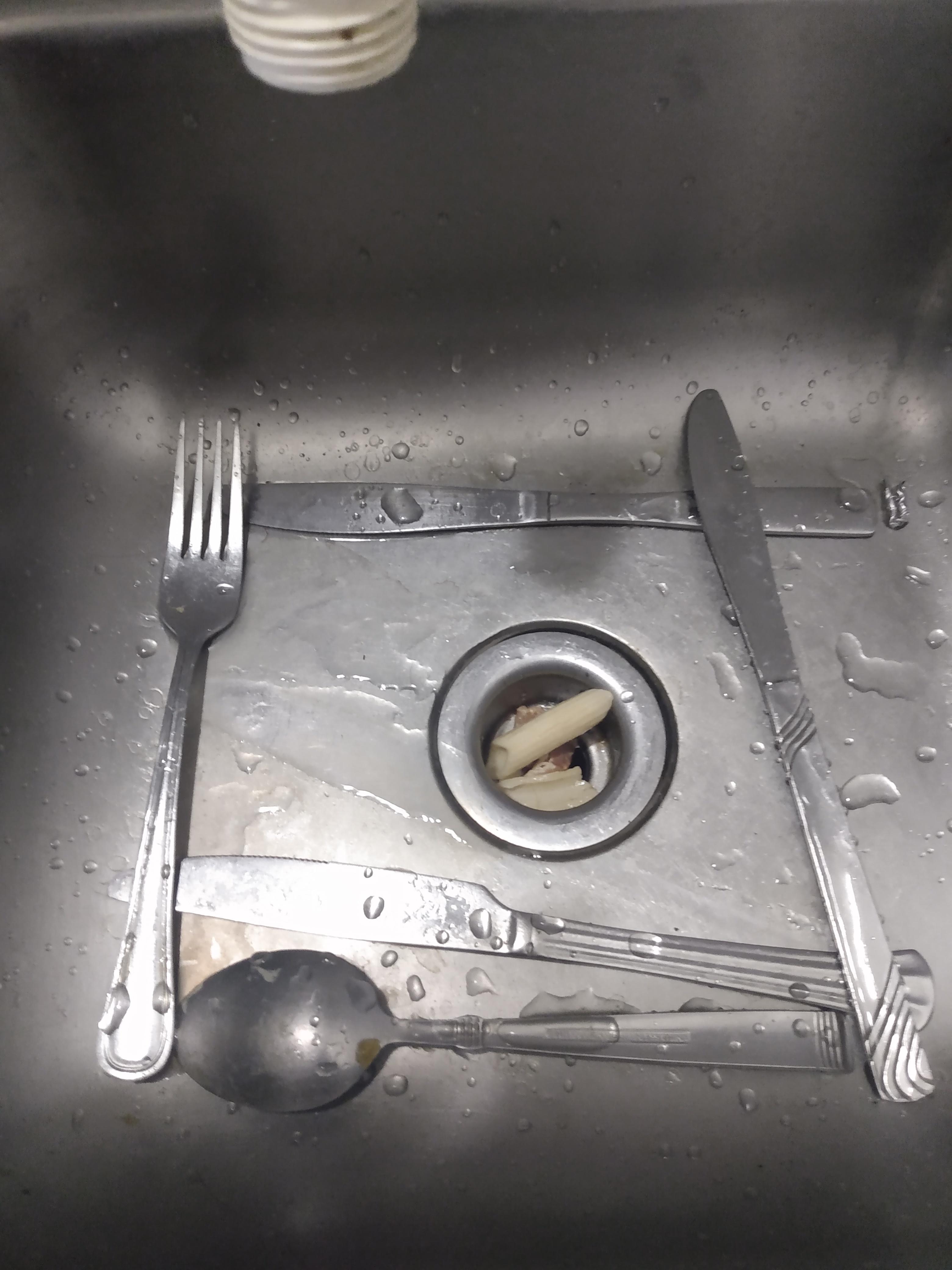 This is what the sink looked like when we got into the room!