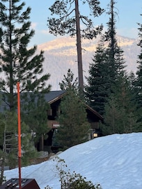 mountain views behind the lodge