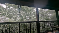 Sitting on the top porch during a storm