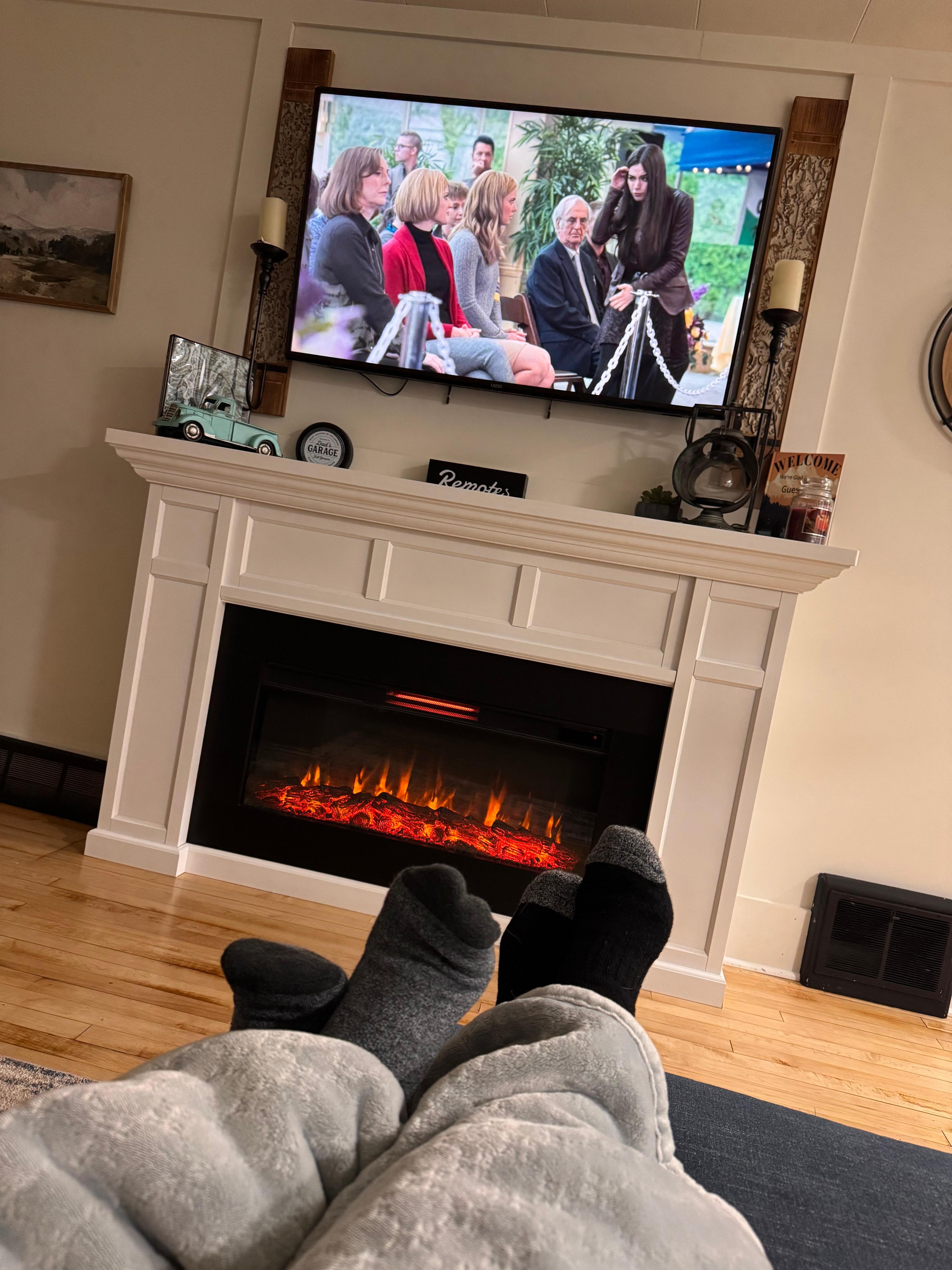 Cozy by the fireplace!