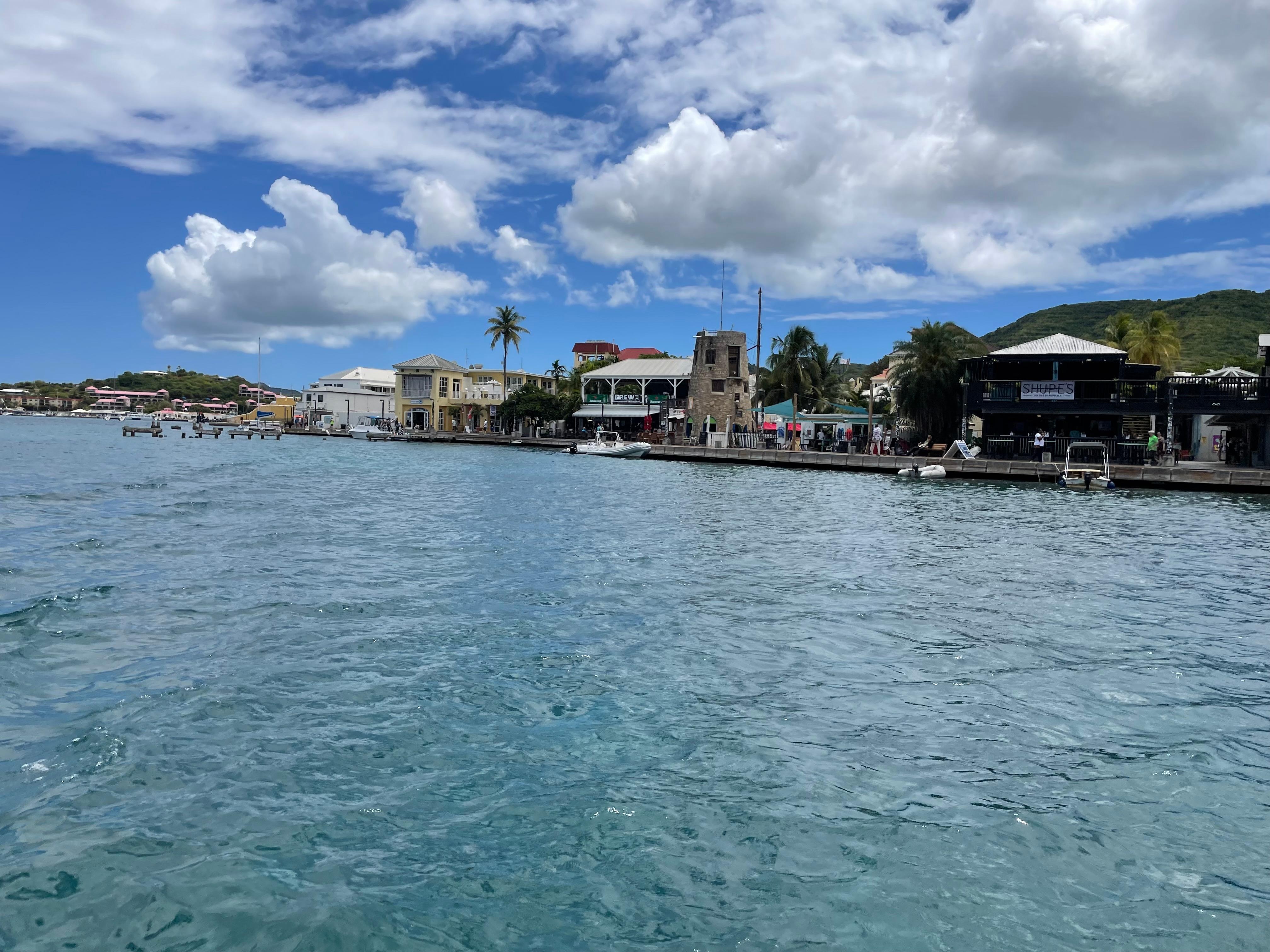 View of the boardwalk from the beach 