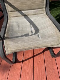 Chair ripped when sat on