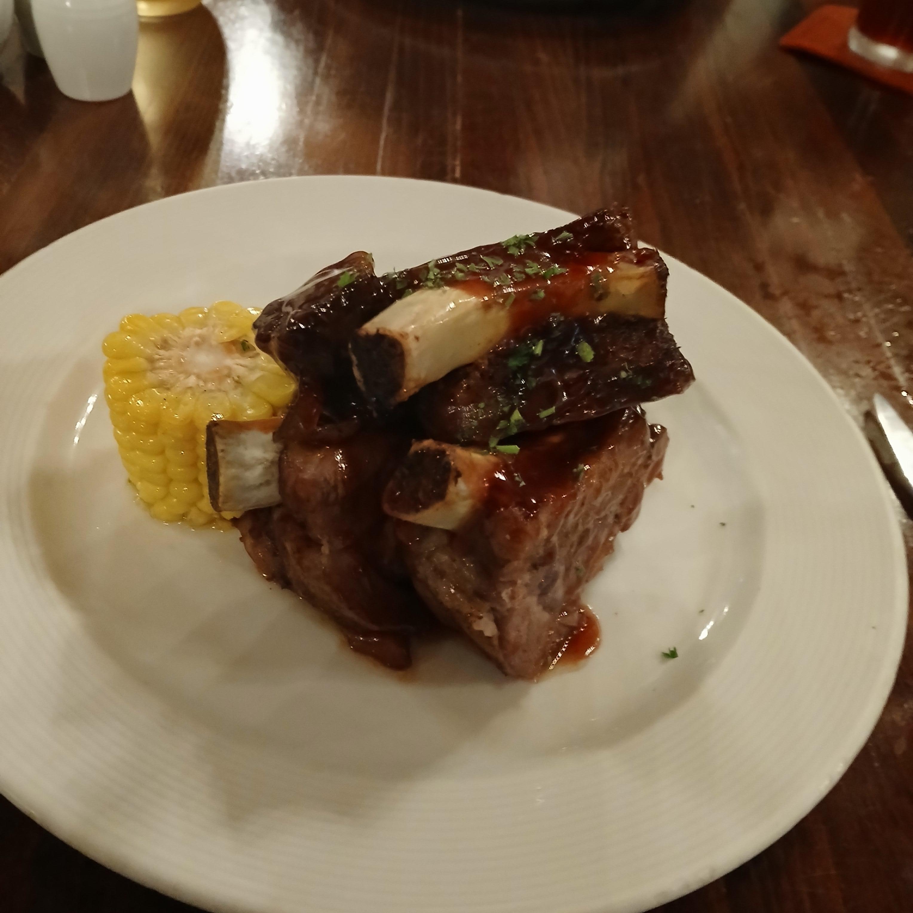 Outstanding meal of beef ribs