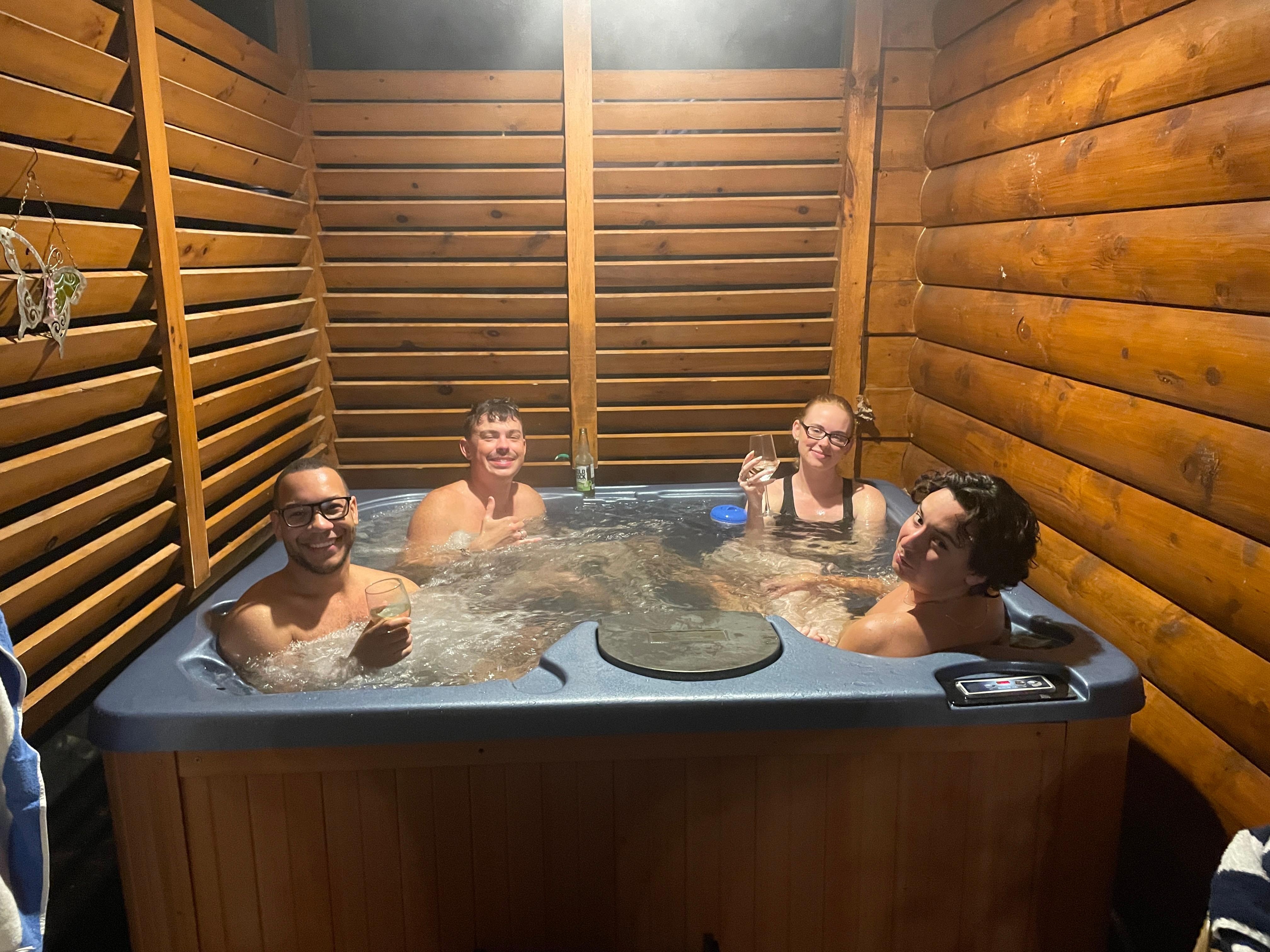 Fun time in the hot tub