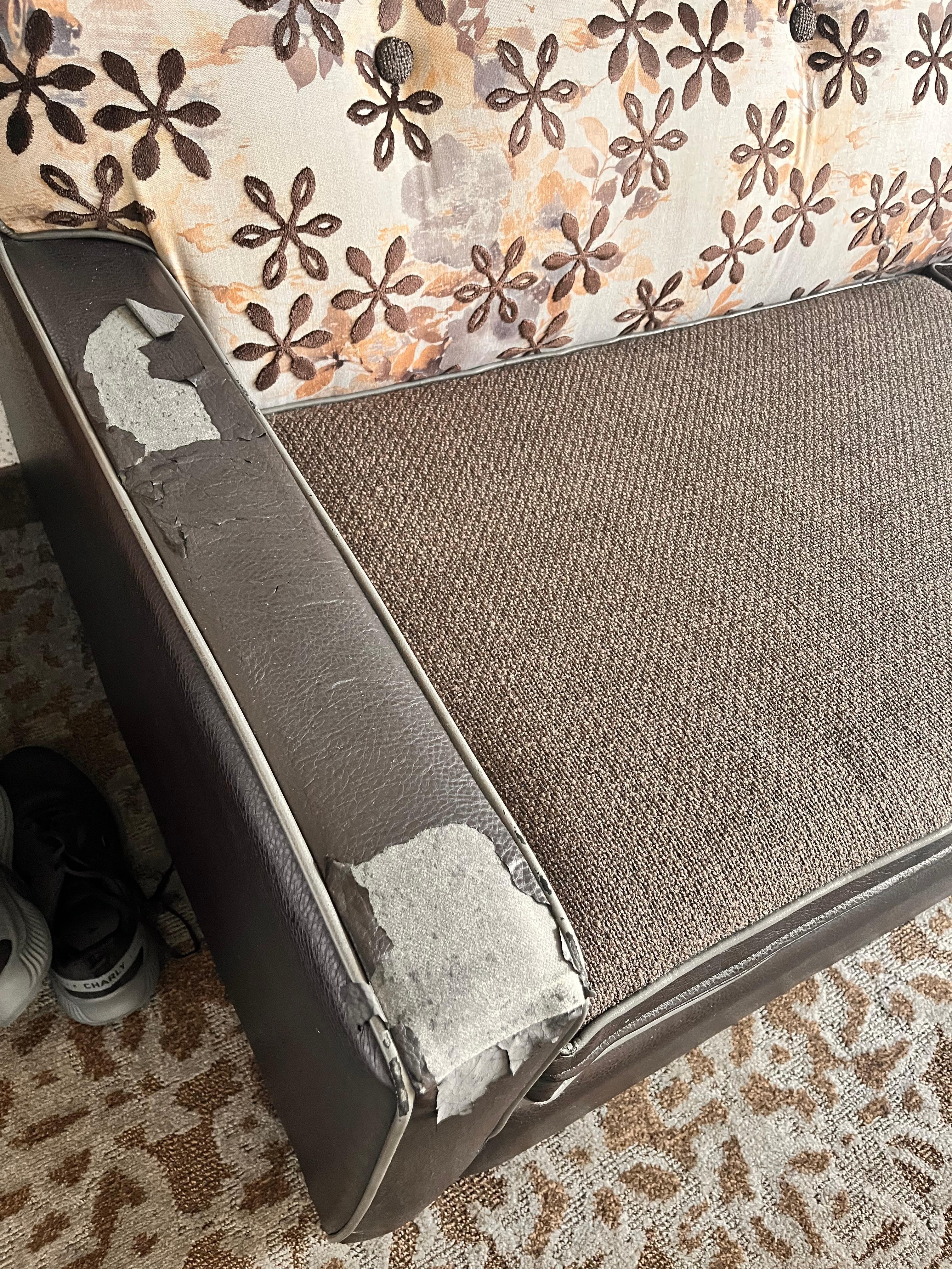 The ripped couch.