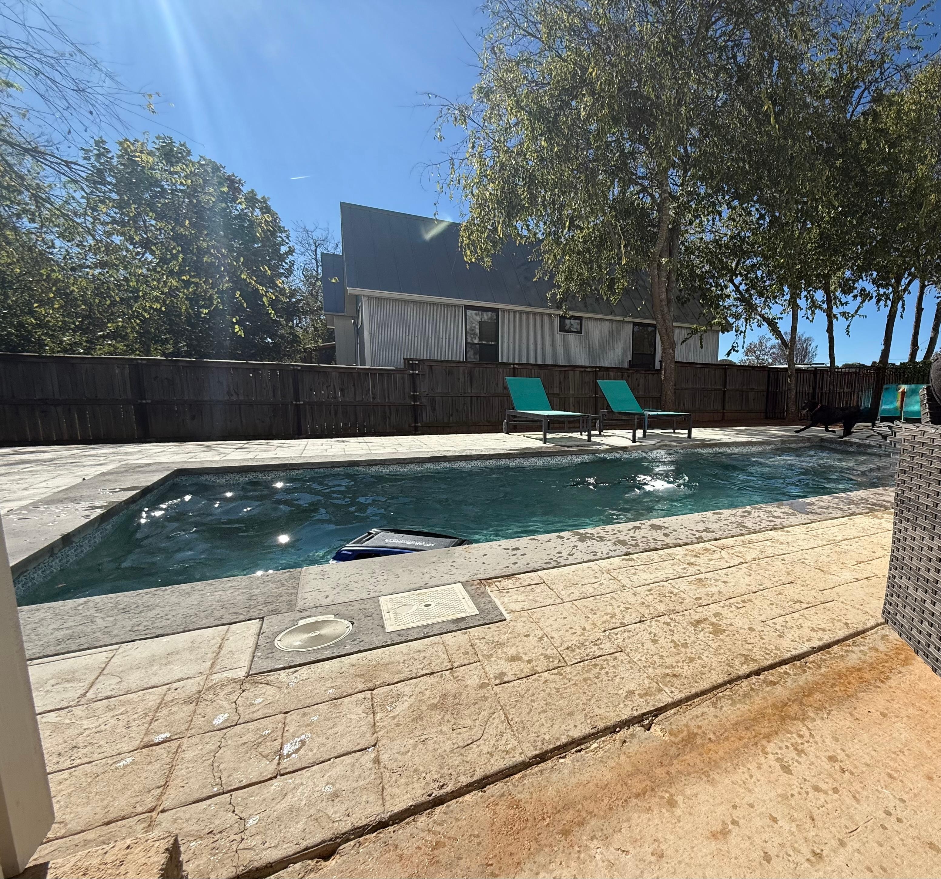 heated pool on a beautiful 45 degree sunny day!