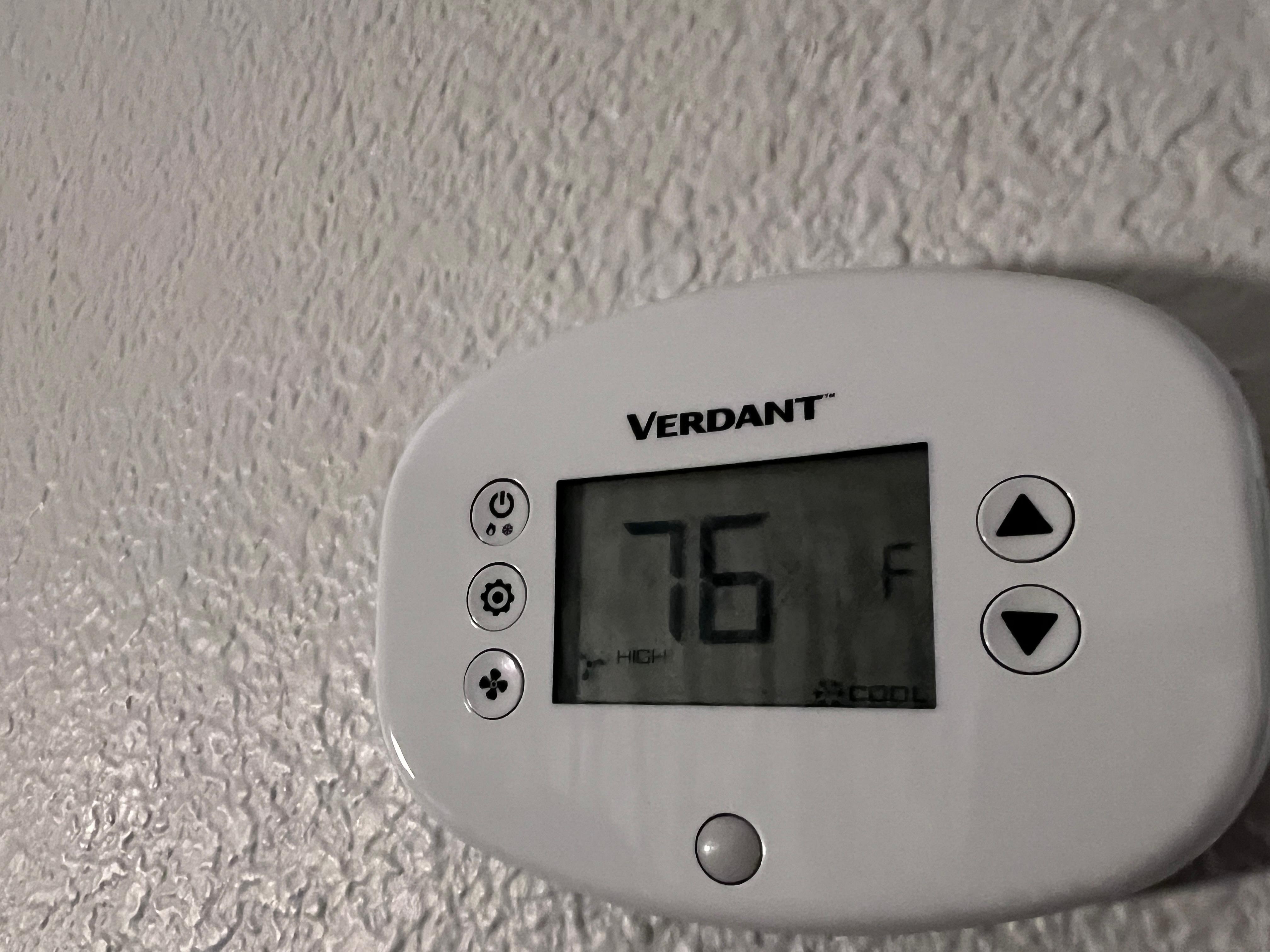 Even when it was set to cool at 64° it kept blasting out hot air. We had to open the door for a bit to cool down