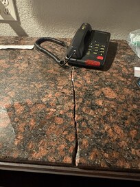 Counter too split in half