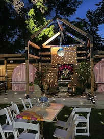 Evening lighting is…we added the disco ball!
