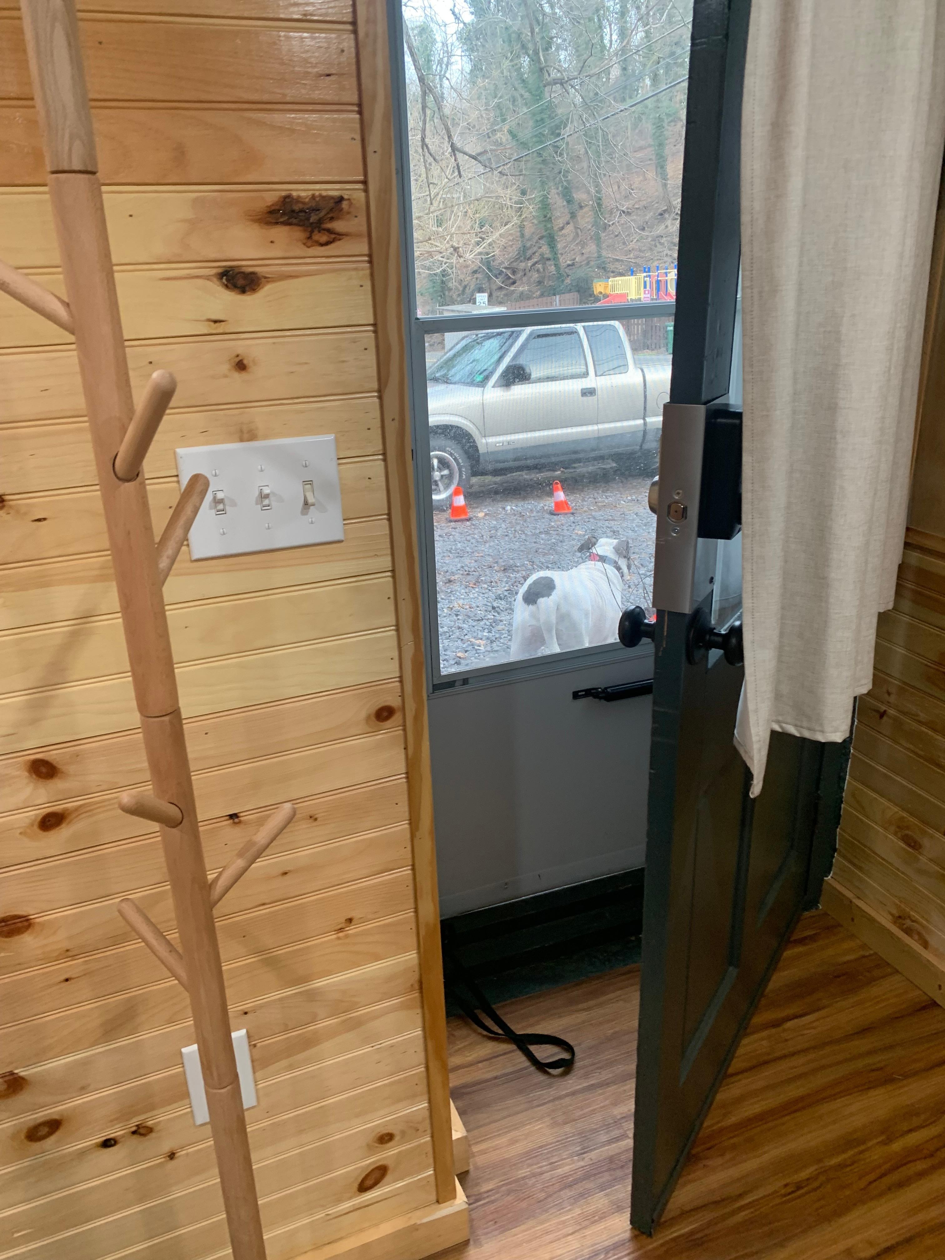 I often say at the front door to enjoy the view down the road. 