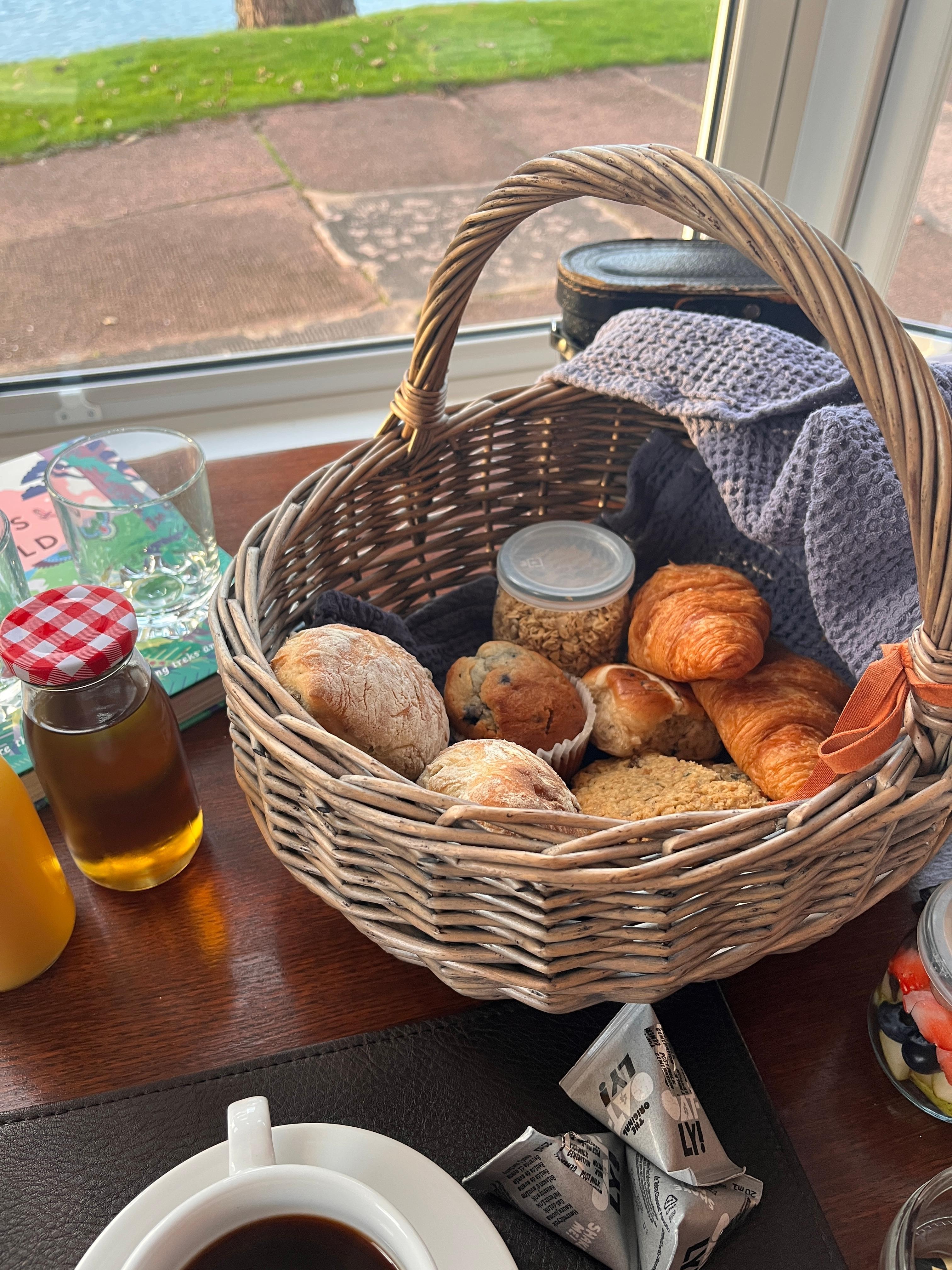 The amazing breakfast basket made just for the room you are staying in. 