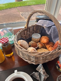 The amazing breakfast basket made just for the room you are staying in.
