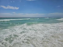 Lots of space to swim in clear blue water!