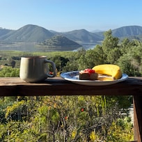 Morning coffee and breakfast with a view