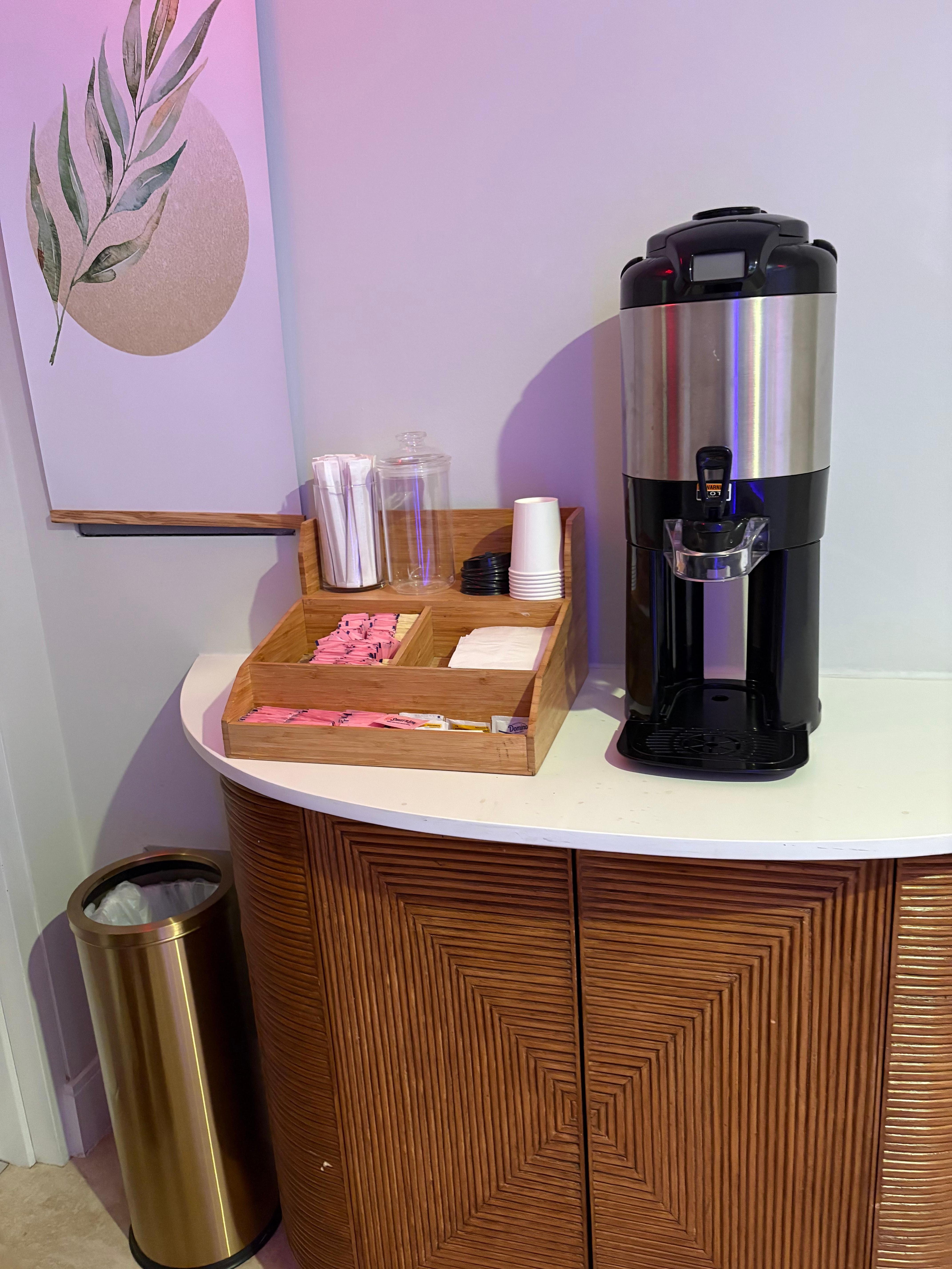 Coffee on every floor in the morning 