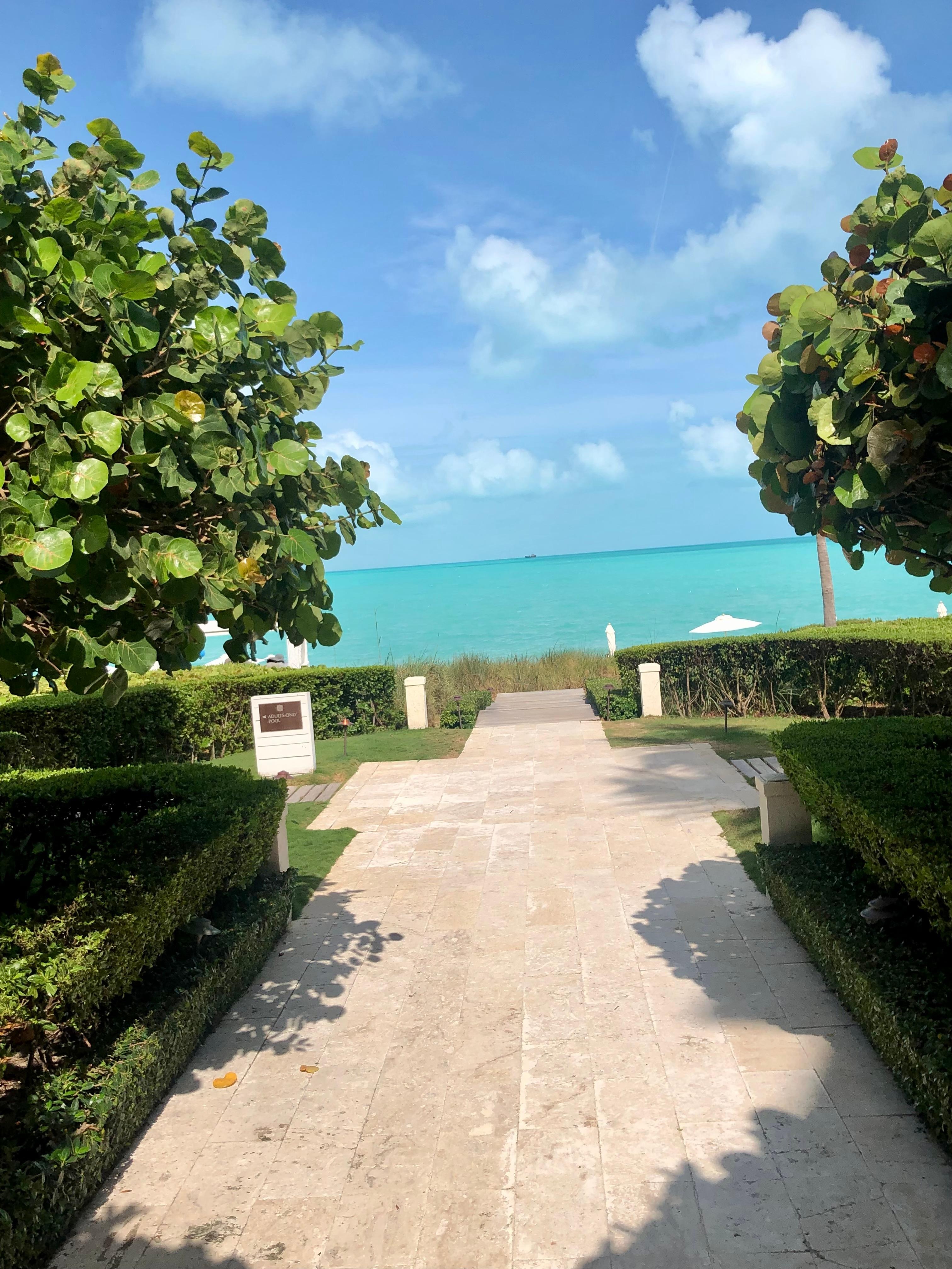 Beach view from property