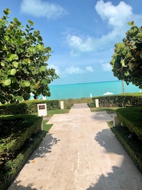 Beach view from property