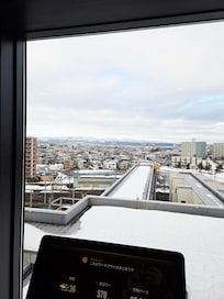 View from the Treadmill/Small fitness room (very modern and nice, but also small)