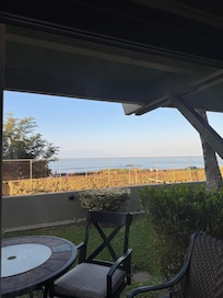 Watch the surfers from your patio!