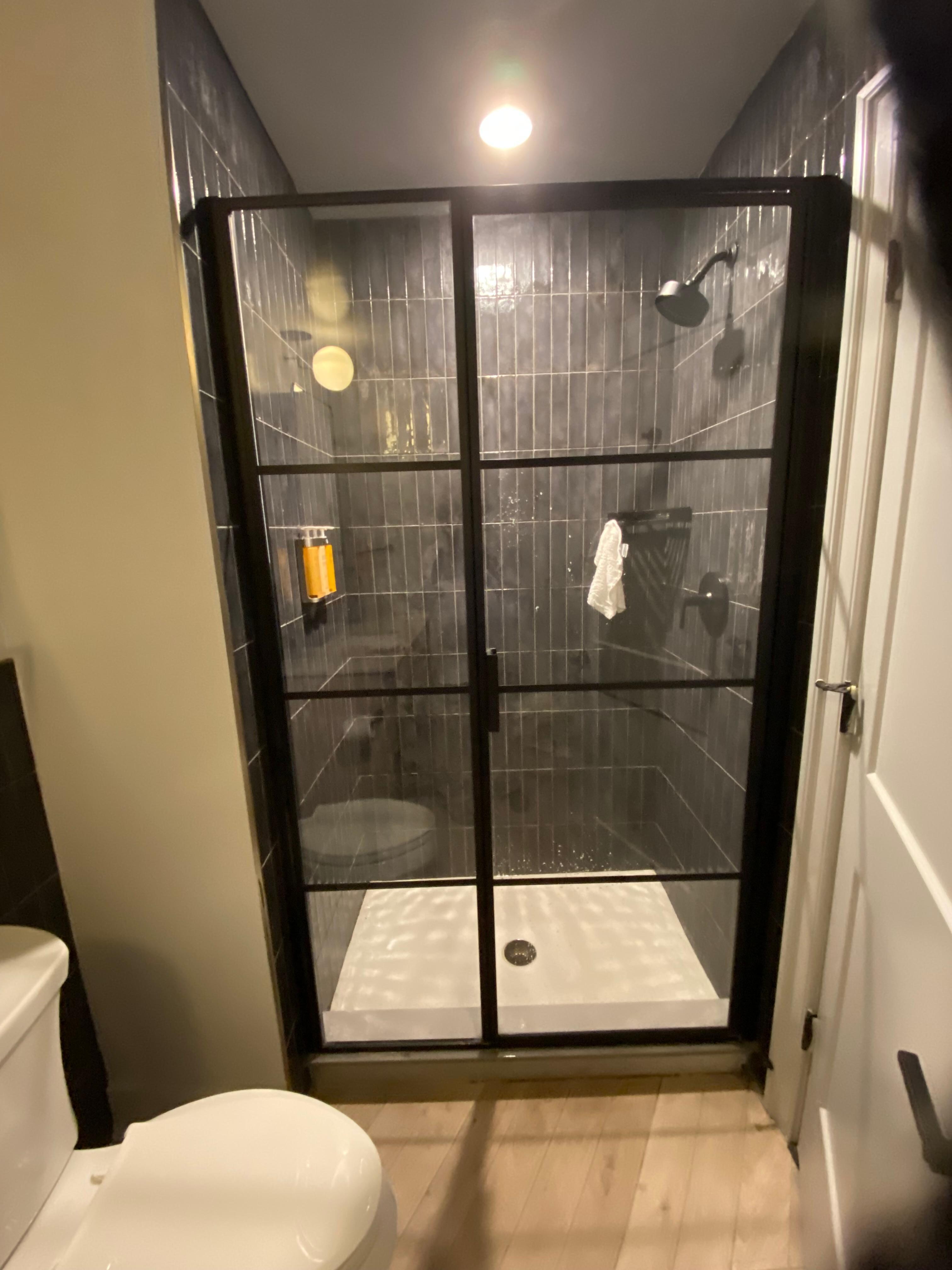 Shower- nice heat and pressure