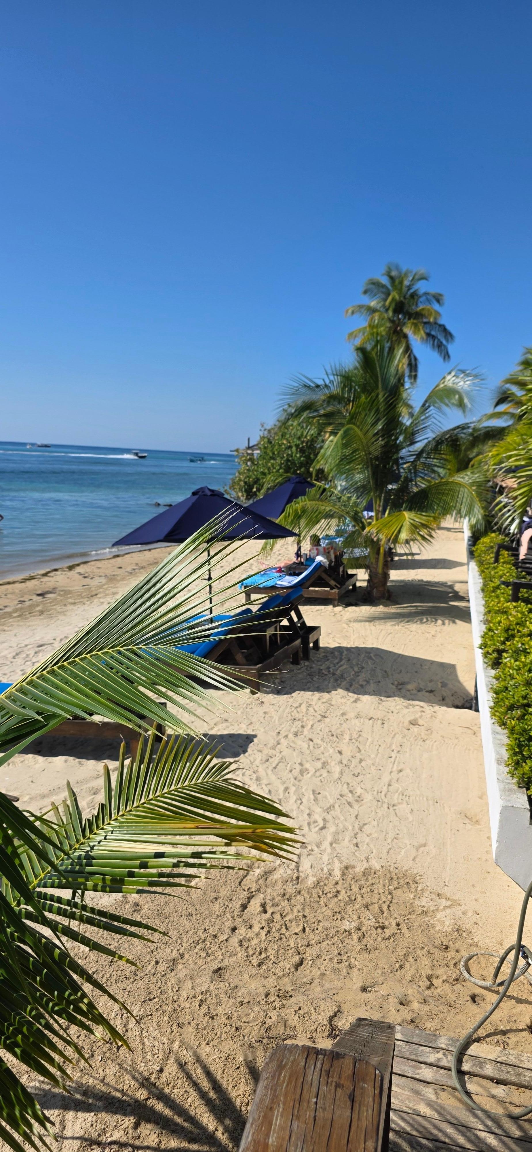 Beach in front of hotel