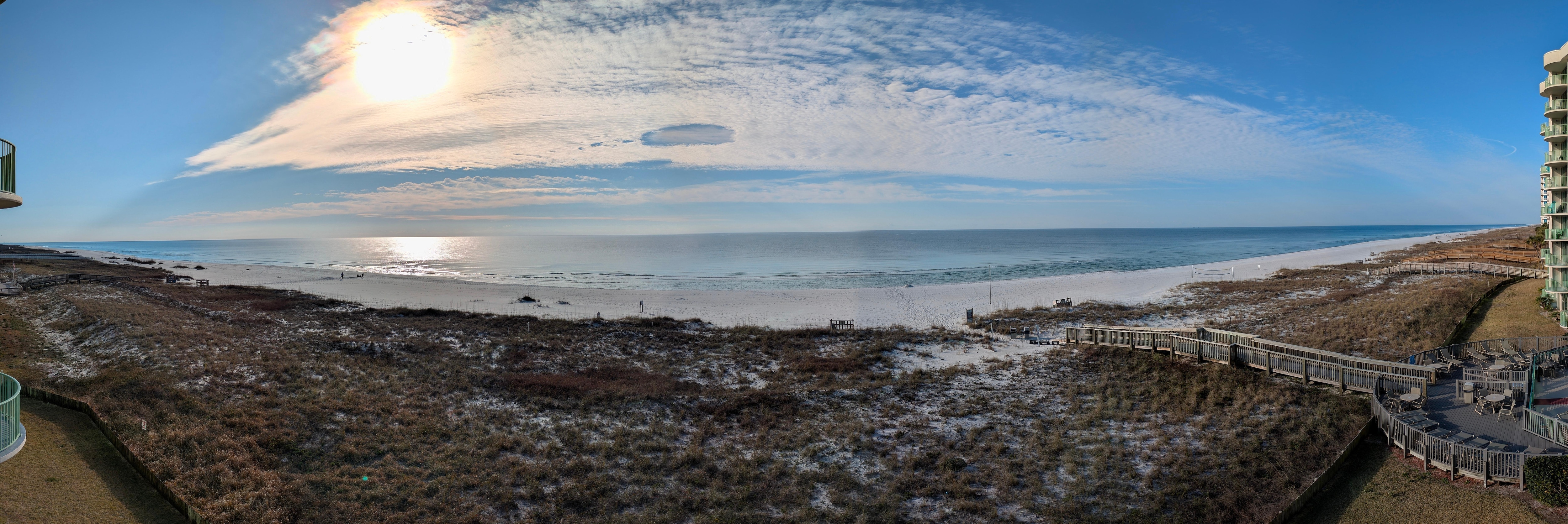 View of the beach from our 4th floor condo.
